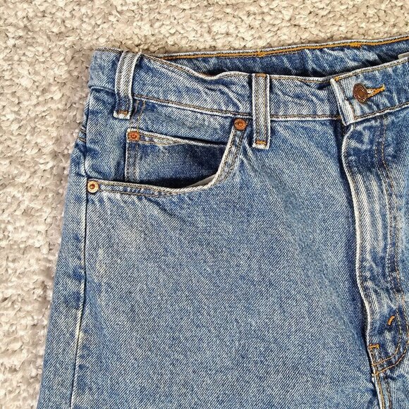Levis 505 Jeans Mens 35x30 (Fits 33x25) Blue Straight Orange Tab Vintage Distres - Picture 6 of 16